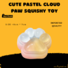 Cute pastel cloud paw squishy toy with soft sensory design