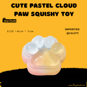 Cute pastel cloud paw squishy toy with soft sensory design