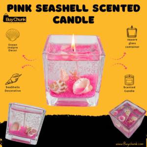 Pink seashell gel scented candle designed for elegant home décor and gifting