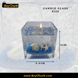 Decorative ocean blue gel candle displayed as elegant Pakistani home décor accessory