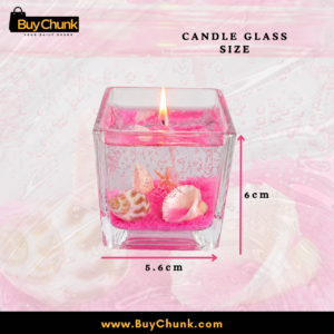 Decorative pink seashell candle adding soft colour to stylish Pakistani home interiors