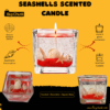 Red Seashell Gel Scented Candle in Square Glass | Decorative Gel Candle 7 Red seashell gel scented candle displayed as elegant decorative home décor