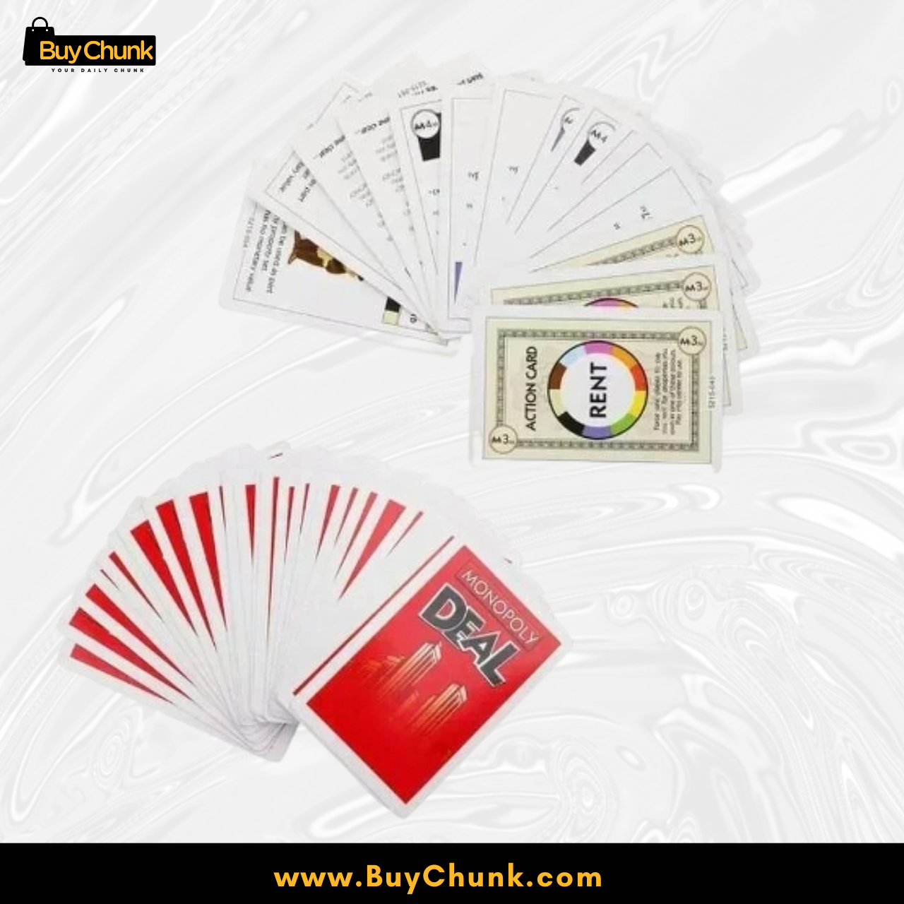Monopoly Deal Playing Card Game for Fast Family Fun | Fast 15-Minute Property Trading Game for 2–5 Players-uno 2 Monopoly Deal rent and property cards arranged for fast strategic gameplay