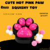 Cute hot pink paw squishy toy displayed against a clean background