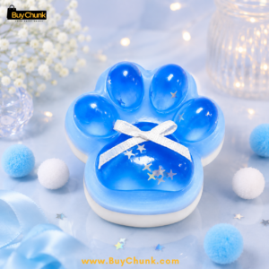 Soft blue paw squishy stress toy for relaxing sensory play