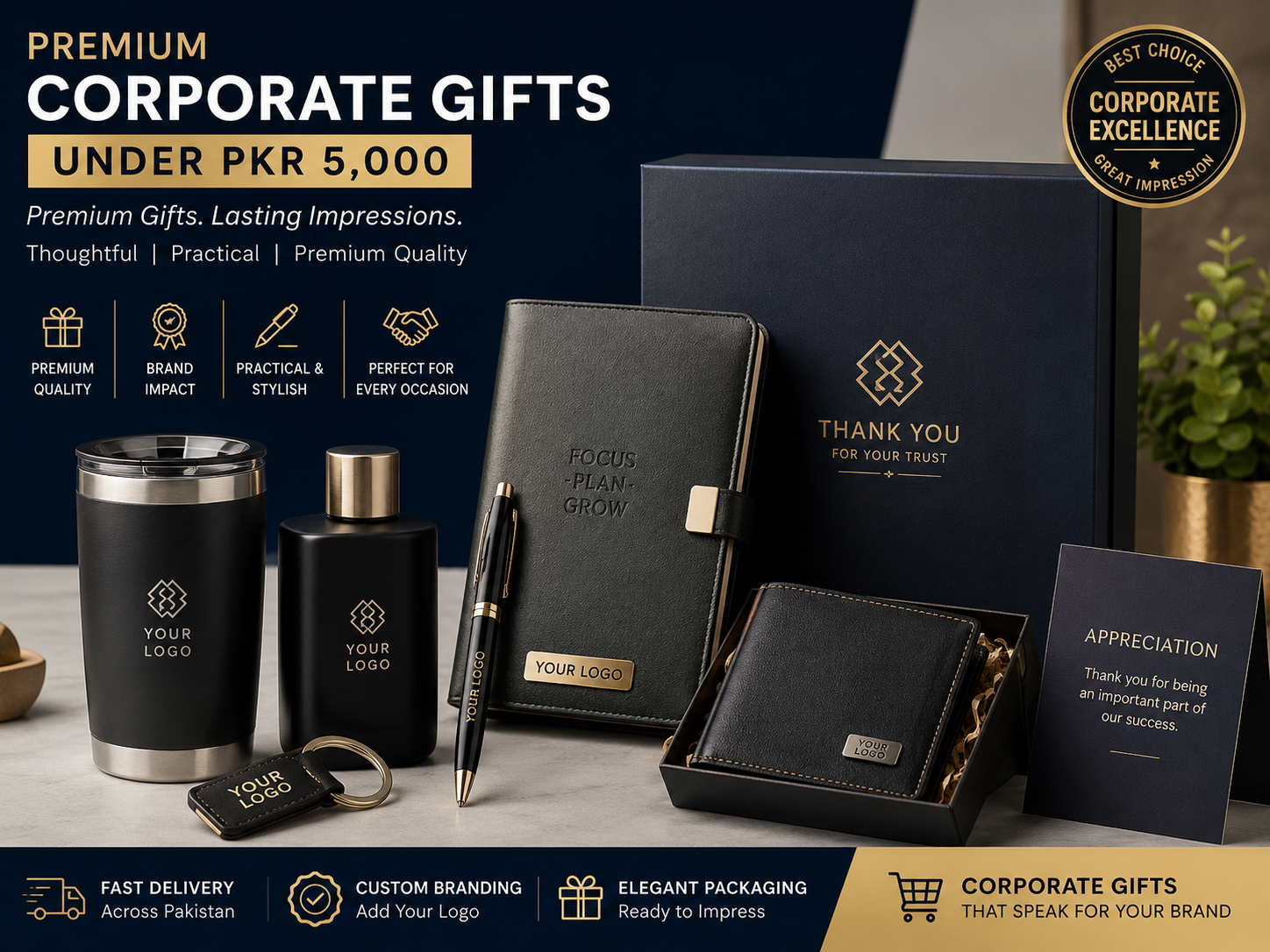 Corporate gifting by budget Rs 5000 premium client gifts Pakistan