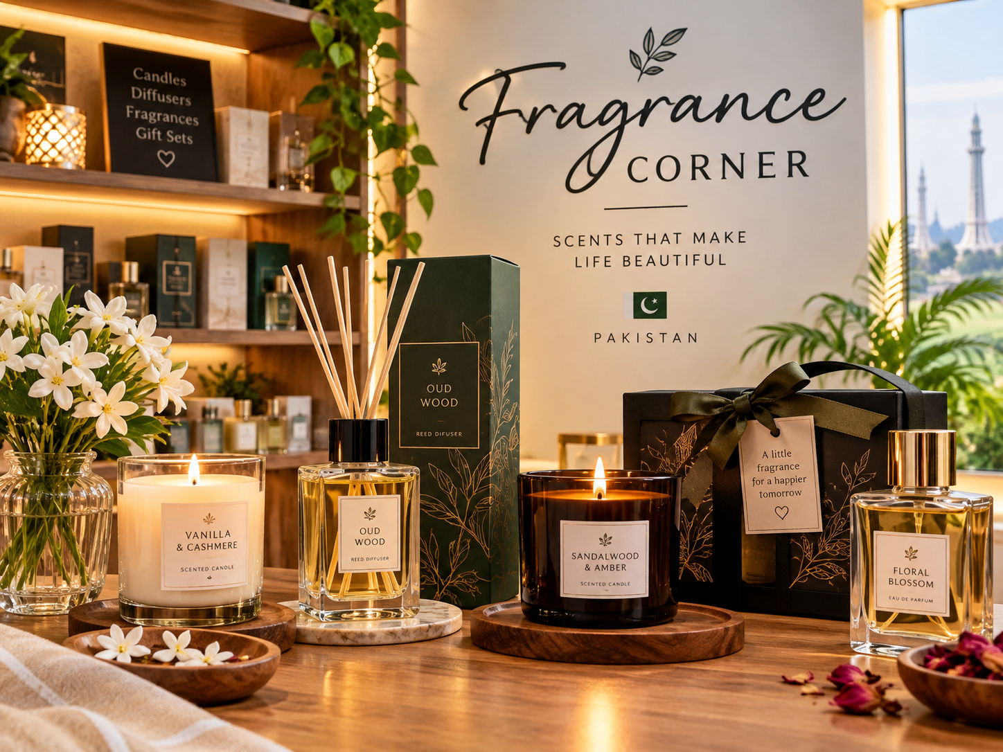 Aesthetic home fragrance in Pakistan styling idea