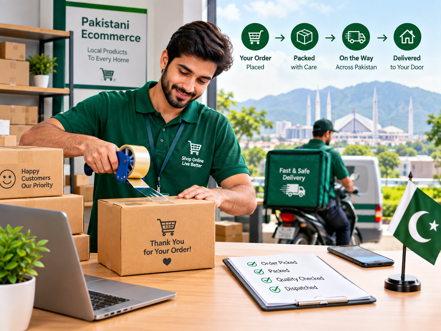 Ecommerce delivery across Pakistan from Karachi and Lahore