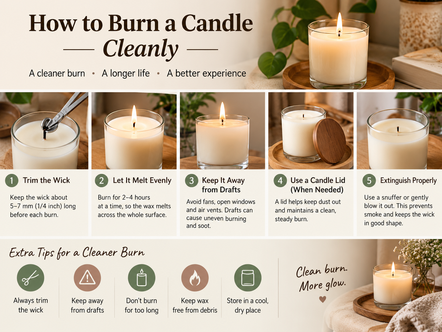 How to reduce candle soot and smoke with correct candle care