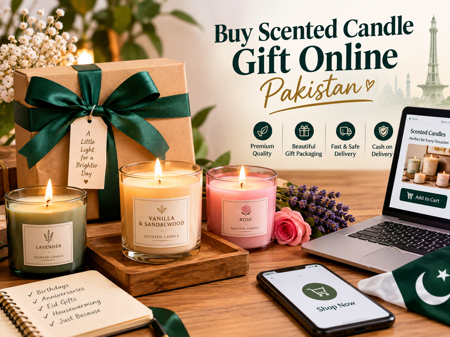 Buying and gifting candles in Pakistan online