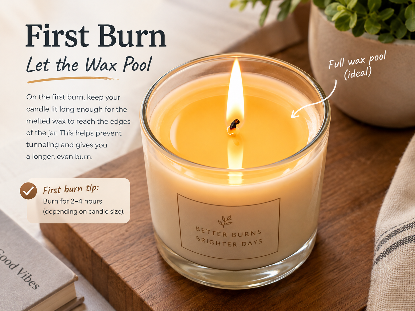How to make candles last longer with an even first burn