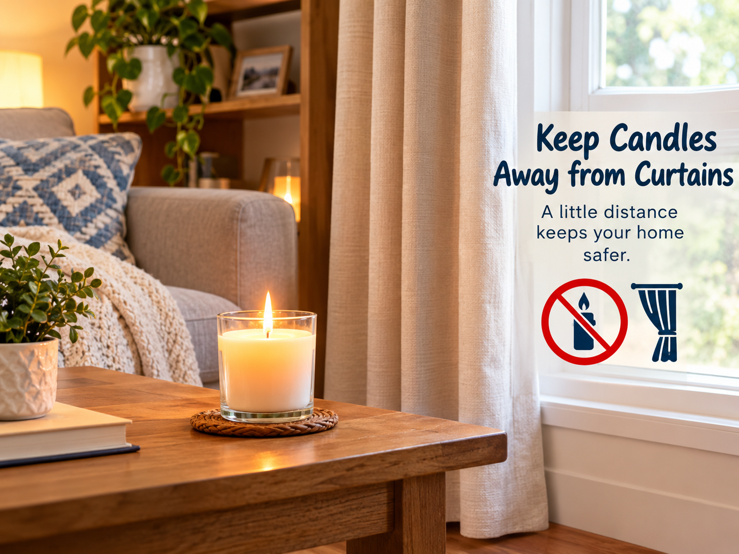 Candle safety in Pakistani homes near curtains