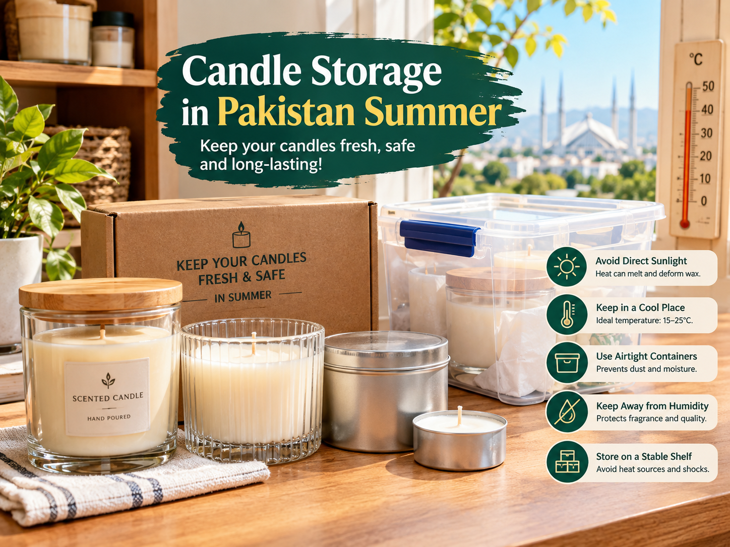 How to make candles last longer in Pakistan summer