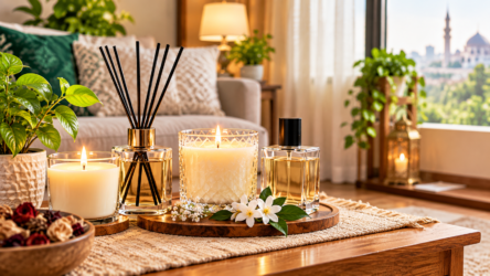 Home fragrance in Pakistan with candles, diffuser and aesthetic decor