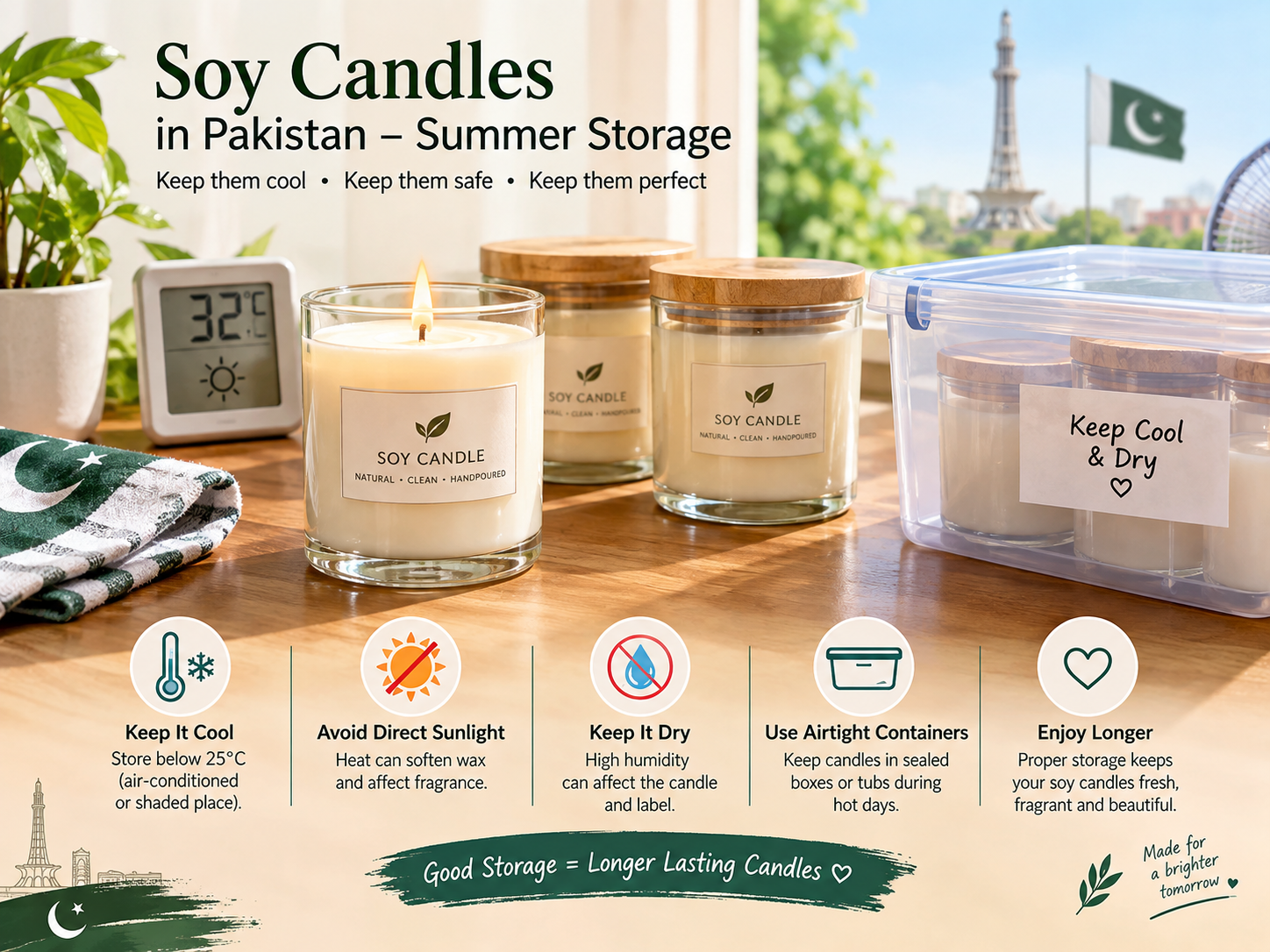 Soy wax vs paraffin in Pakistan during hot summer weather