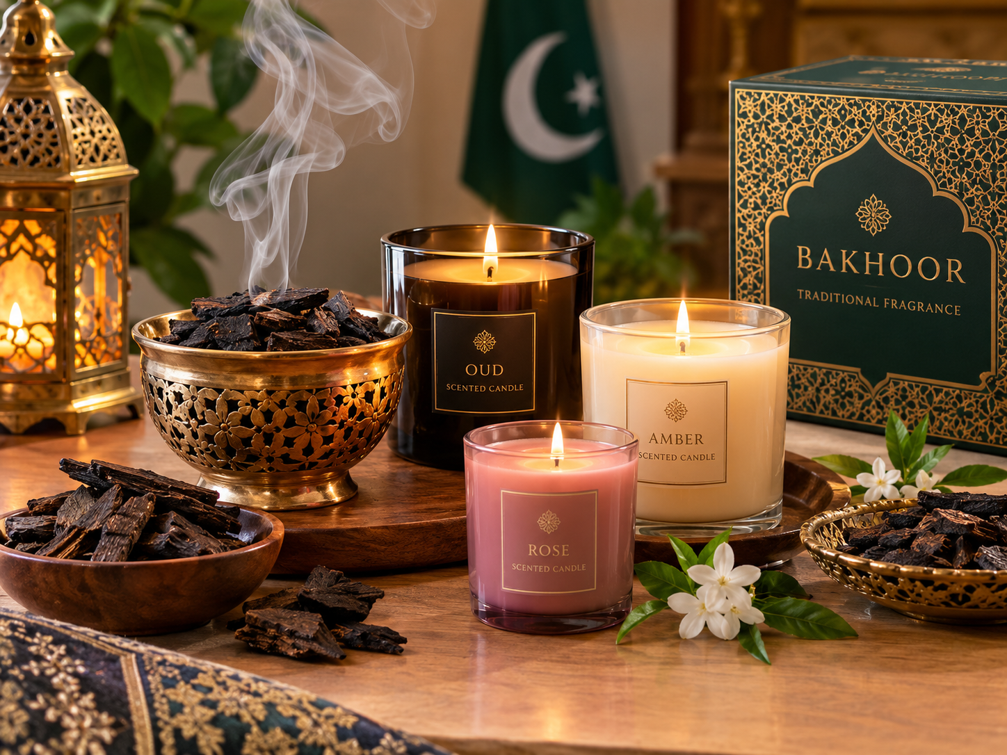 Bakhoor candle scents for Pakistani lounges and gatherings