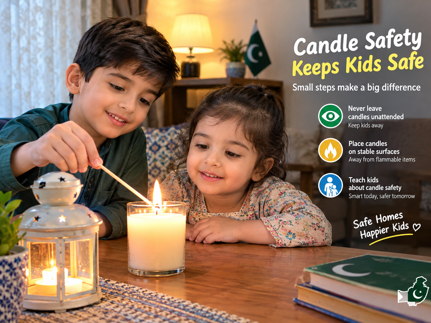 Candle safety in Pakistani homes around children