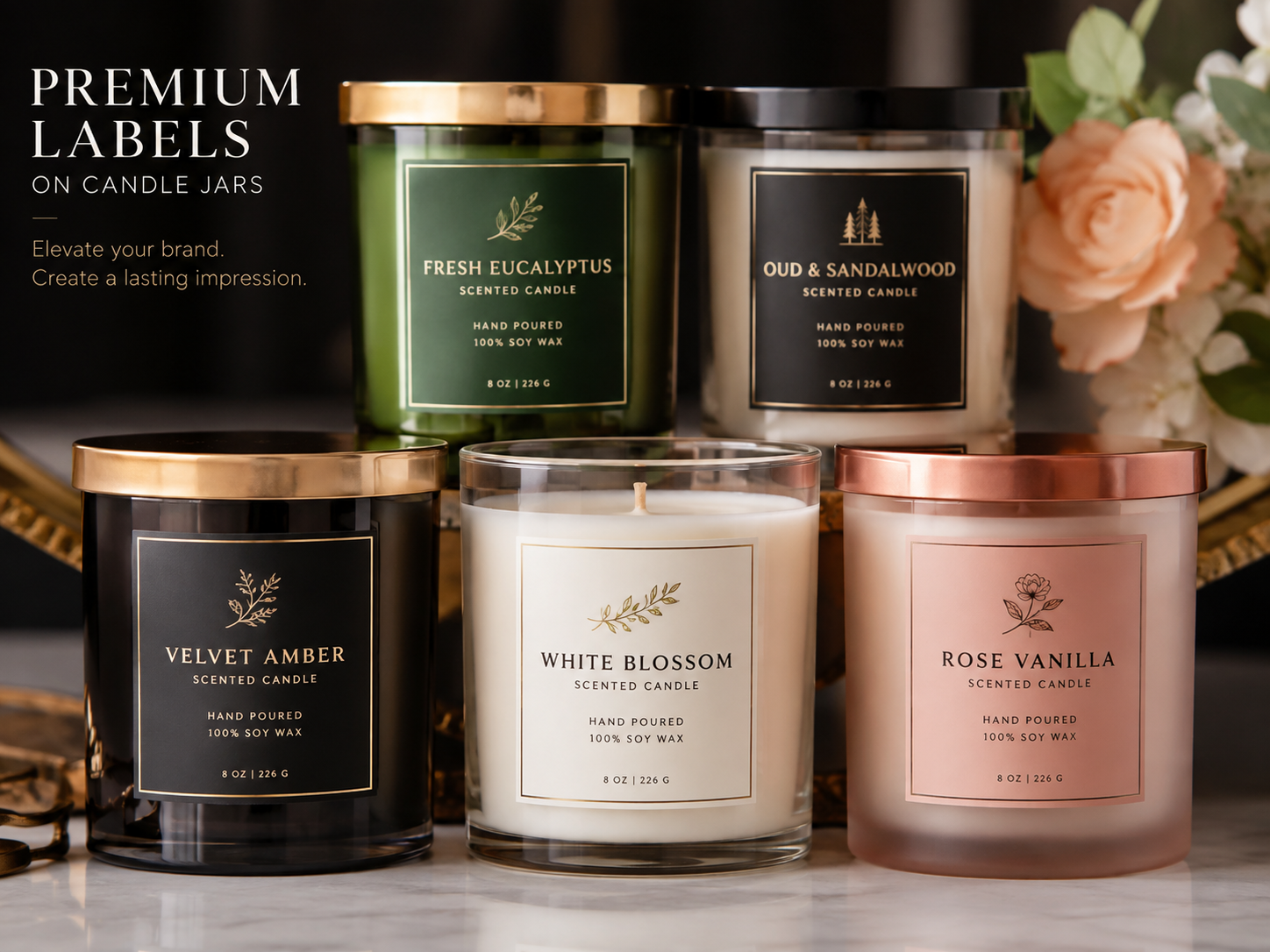 Branding quality guide for labels on candle jars
