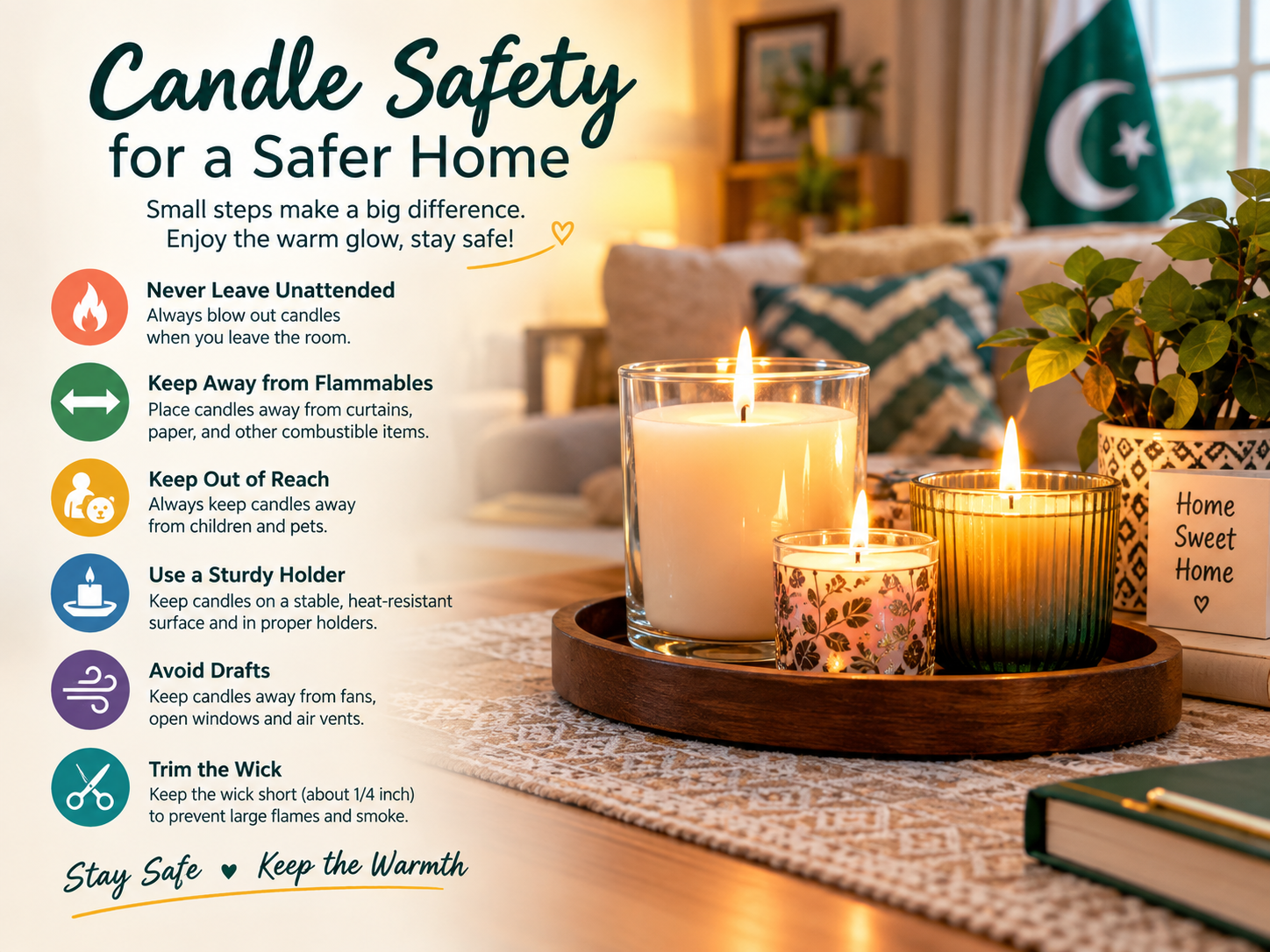 Candle safety for home fragrance in Pakistan