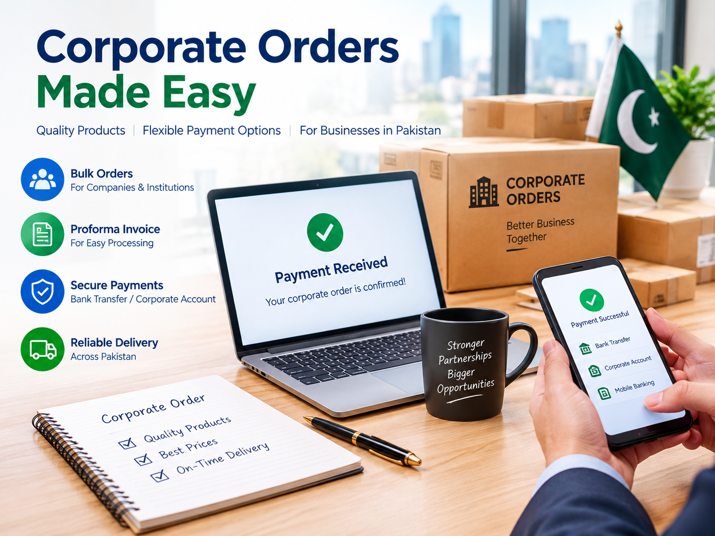 Payment options for bulk corporate orders
