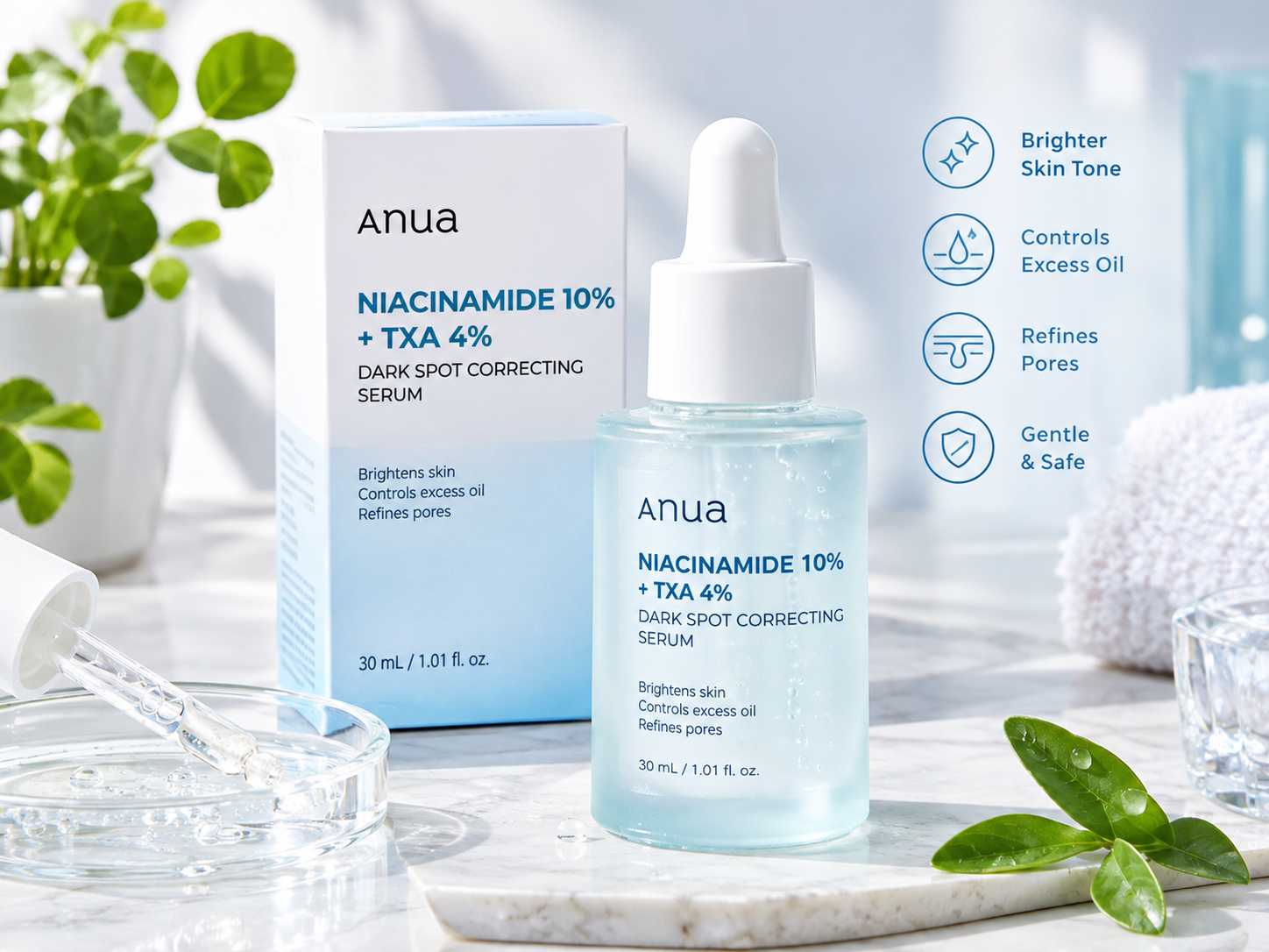 Korean skincare for oily skin in Pakistan with lightweight niacinamide serum