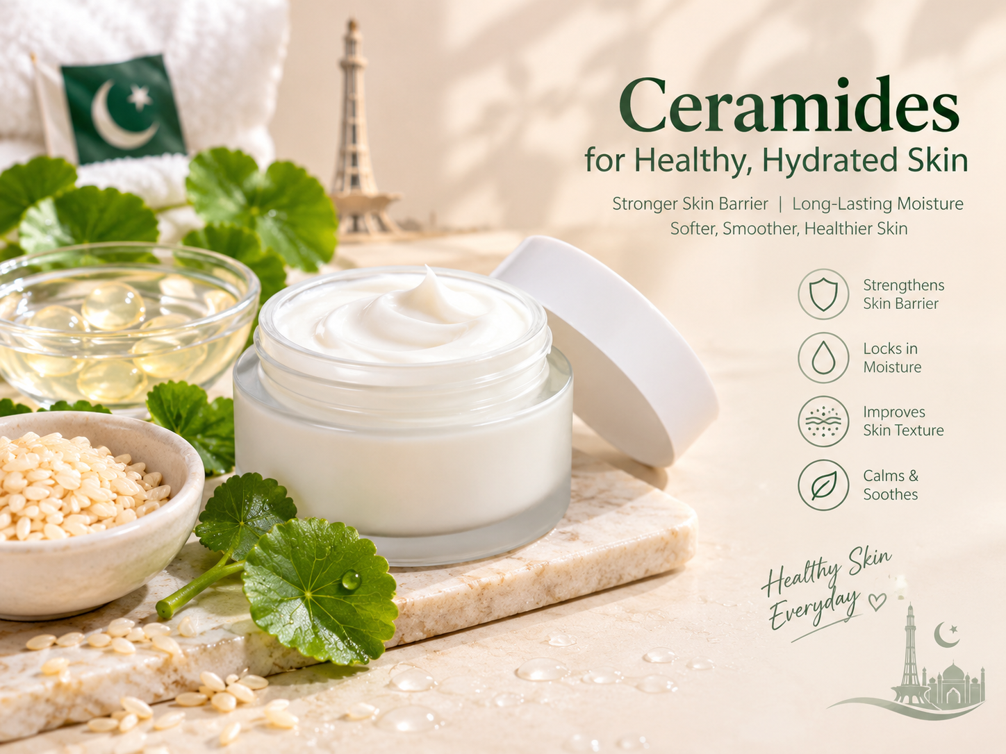 Ceramides for Skin: Complete Beginner Guide in Pakistan 4 Ceramides for skin moisturizer textures suitable for Pakistani weather