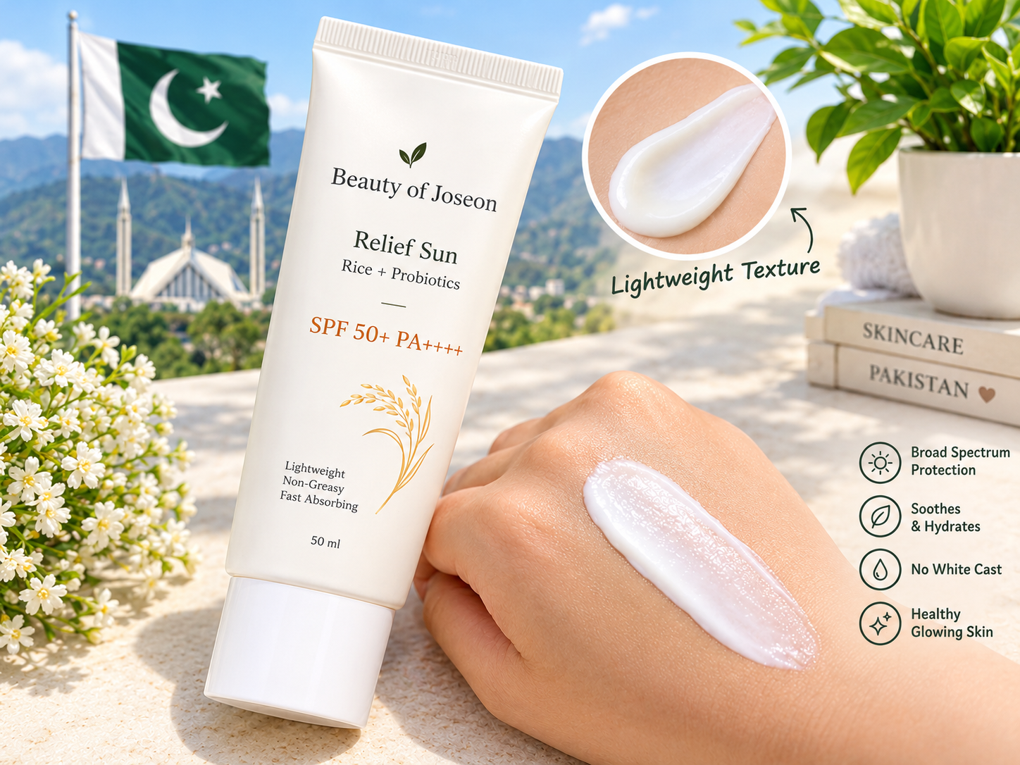 Korean Sunscreen vs Local Sunscreen in Pakistan: Which Is Better. 2 Korean sunscreen vs local sunscreen in Pakistan lightweight texture example